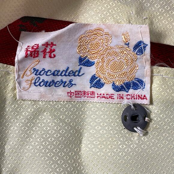 Brocaded Flowers Oriental Pillow Case with Tassels Asian Sham Cover Vtg READ - Picture 4 of 16